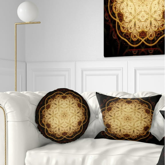 Designart 12" x 20" Yellow Polyester Throw Pillow