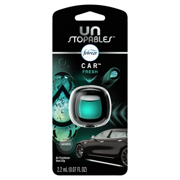 Febreze Unstopables Car Odor-Fighting Car Freshener Vent Clip Fresh, .07 fl oz. Car Vent Clip