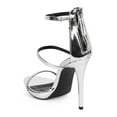 thumbnail image 3 of New Women Qupid Gladly-01 Metallic Open Toe Strappy Stiletto Single Sole Sandal, 3 of 5