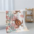 thumbnail image 6 of Brown Turtle Coastal Towel Set of 3, Soft Microfiber Bath Towels, Hand Towel, Washcloths, Summer Beach Nautical Coral Shells Ocean Quick-Dry Absorbent Towels for Bathroom Kitchen Hotel Beach Gym Spa, 6 of 9