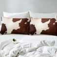 thumbnail image 3 of YST Cowhide Full Sheets Brown Beige Cow Printed Bed Set, Wildlife Hair Bed Sheets Set Western Aztec Sheet Set, Cowboy Cowgirl Bedding Set, 3 of 6
