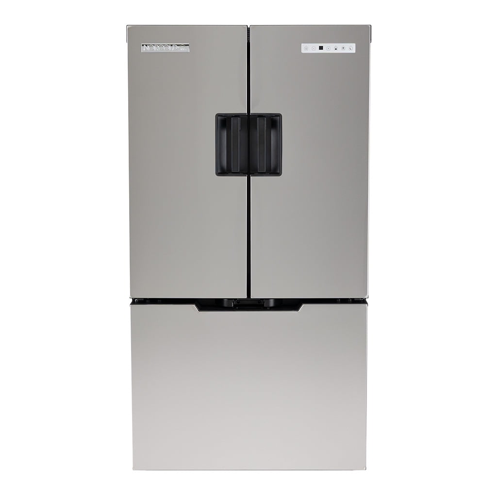 Norcold LED Temperature Controls Stainless Steel Black Frame Refrigerator