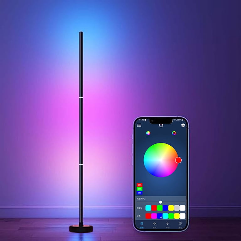Electight Corner Floor Lamp – 360° Foldable Smart RGB LED, 2200 LM, Music Sync, App/Remote Control