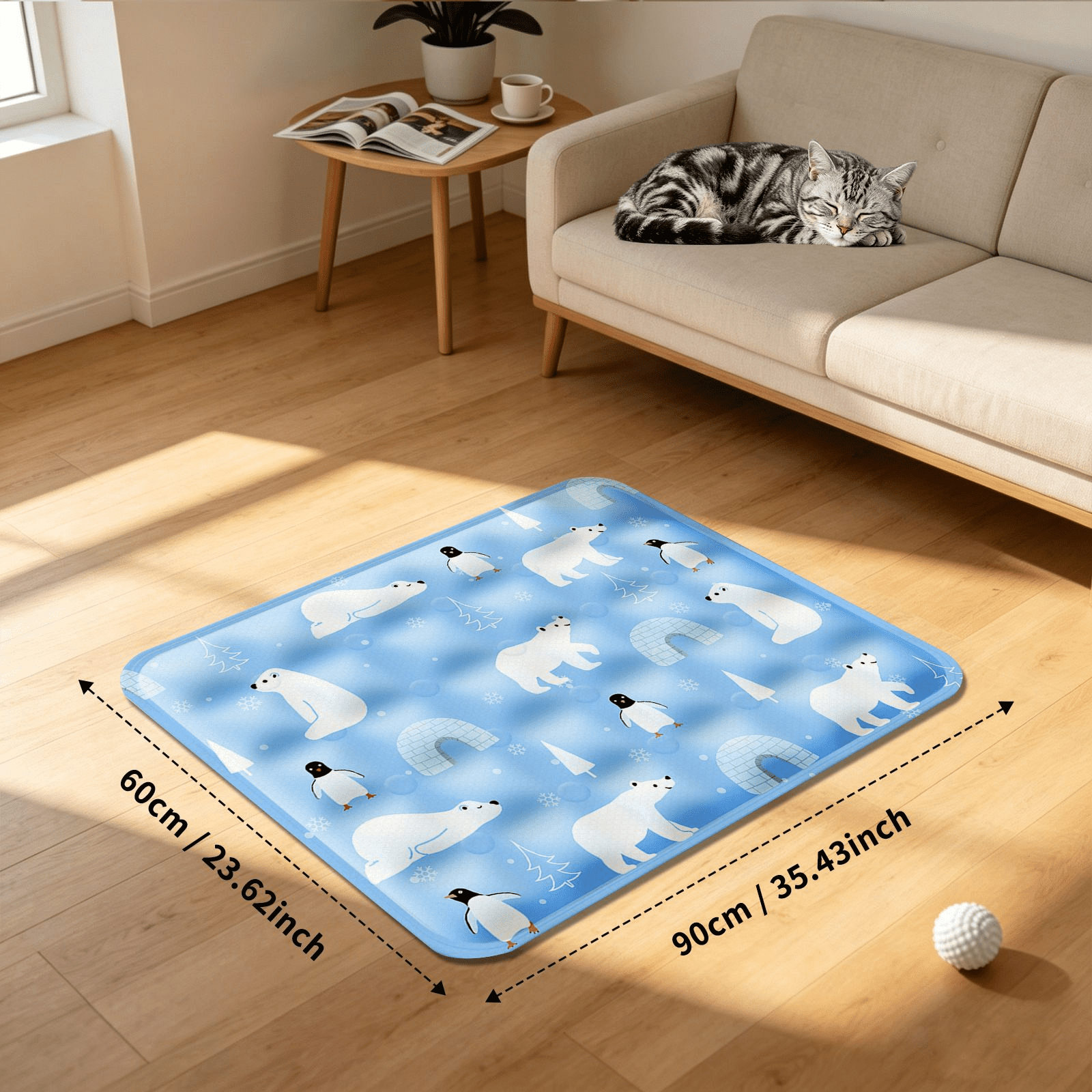 90*60cm Dog Cooling Mat, 2026 New Summer Pet Mats, Portable Pet Cooling Pad for Travel, Washable Gel Coolings Mat for Dogs and Cats Indoor Outdoor, Reusable Chill Pad Suitable for All Pets