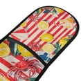 thumbnail image 4 of Yayeee Double Oven Mitt Kitchen Heat Resistant Baking 35" x7" Quilted Glove, Red Striped Lemon, 4 of 6