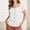 White, variant on Sevevn Women's Partial Button Front Cotton Blend Shirt Notched Square Neck Cuffed Sleeve Relaxed Fit Summer Blouse Orange S