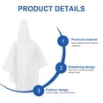 thumbnail image 2 of Poncho Mens Raincoat with Hood Cycling Coats for Waterproof Disposable White Eva Man, 2 of 6