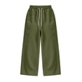 thumbnail image 6 of TKKCS Mens Wide Leg Sweatpants Lounge Casual Open Bottom Baggy Drawstring Elastic Waist Sweat Pants with Pockets Army Green S, 6 of 6