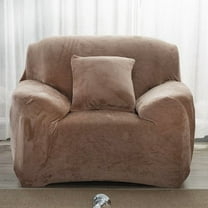 XmhyTop-A Khaki Stretch Couch Cover, 1-Seater Plush Sofa Cover, Furniture Protector, Fitted Couch Slipcover, 1 Piece