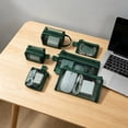 thumbnail image 4 of 6 Pack Clear Mesh Zipper Storage Pouches, Multi Size Transparent Nylon Organizer Bags, Portable Travel Pouch for Electronics Cosmetics Stationery Small Sundries Green, 4 of 6
