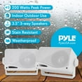 thumbnail image 4 of PYLE PLMR24 - 3-Way Weatherproof Outdoor Speaker Set - 3.5 Inch 200W Pair of Marine Grade Mount Speakers - in a Heavy Duty ABS Enclosure Grill (White), 4 of 8