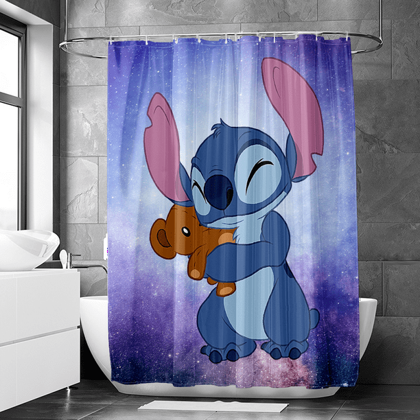 Cartoon Lilo And Stitch Waterproof Fabric Shower Curtain Lilo And Stitch