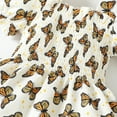 thumbnail image 6 of Little Girls Clothes 5T Girls Outfits 6T Girls Short Sleeve Butterfly Print Top Jeans Pants 2PCS Girls Clothing Set Apricot, 6 of 8