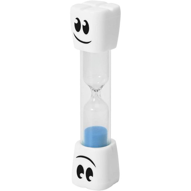 2025 Generic 2 Minute Creative Smile Timer Sandglass, Child Friendly Cartoon Face Design Ornament Gift Colorful Hourglass Sand Clock Set for Brushing Children's Teeth, Cooking, Game, School (Blue)
