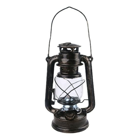 Acahhotxx Hanging Lamp, Vintage Metal Oil Lamp Portable Kerosene Light Outdoor Camping - Bronze