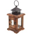 thumbnail image 3 of Shisuyan Candle Lantern Rustic Design Wooden Iron Glass 1Pack 8.7X4.3X4.3In, 3 of 9