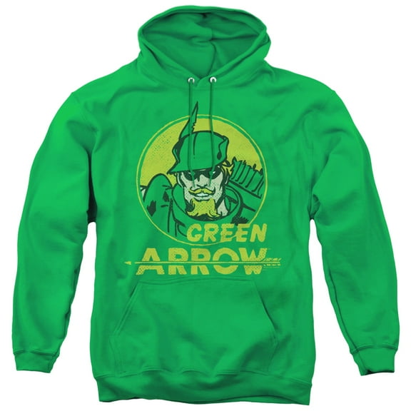 DC Comics Archer Circle Adult Pullover Hoodie Sweatshirt-Kelly Green