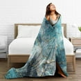 thumbnail image 5 of Marble Art Gold Blue Pattern Fleece Blanket Throw Lightweight Blanket Super Soft Cozy Bed Warm Blanket for Living Room/Bedroom All Season,Gift,60"x50", 5 of 6