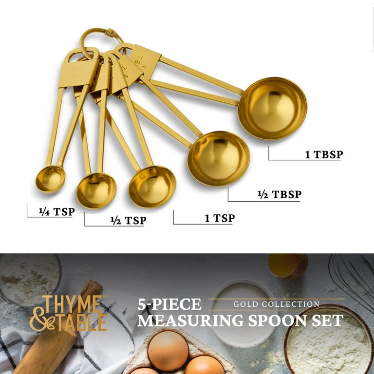 4 pack) Thyme & Table 5-Piece Stainless Steel Measuring Spoon Set