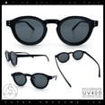 thumbnail image 2 of Hipster Keyhole Bridge Round Horn Rim Plastic Gentlemanly Sunglasses [All Black], 2 of 8
