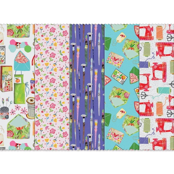 Fabric Editions, Fabric Palette Fabric Squares Package of 20, Hobby Craft, 10" x 10" 5 Each Of 4 Designs