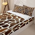 thumbnail image 3 of Erosebridal Safari Giraffe Spot Pattern Zipper Full Size Comforter Sets with Fitted Sheet and 2 Pillowcases,Earthy Texture Print Zipper Bedding Set,Brown, 3 of 6