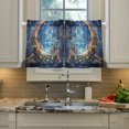 thumbnail image 2 of Yayeee Kitchen Curtains Tier Pair Light Filtering 27"x36" Rod Pocket Short Cafe Window Panel, Crystal Moon, 2 of 7
