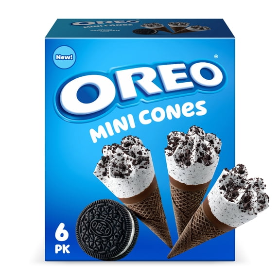 Oreo Frozen Dessert Mini Cones 13.5 oz, 6 Count Cardboard Box Frozen
