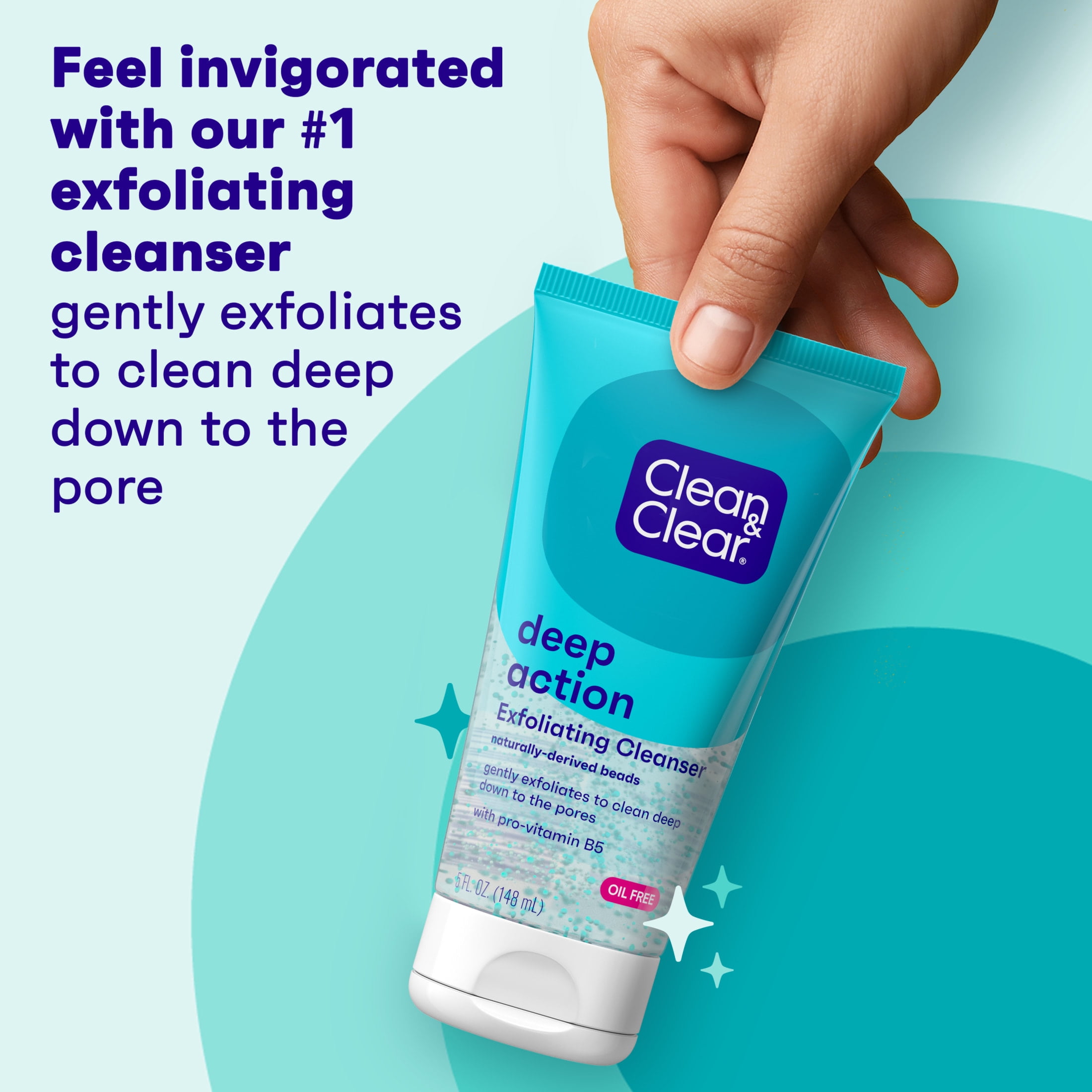 (3 pack) Clean & Clear Deep Action Exfoliating Face Wash, 5 fl. oz