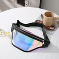 thumbnail image 4 of Waterproof Waist Bag | Clear Shiny PVC Fanny Pack | Adjustable Nylon Belt | Roomy 28x16x8cm | Multi-Purpose Sling or Shoulder Bag | Travel, Concert, Festival Accessory | Multicolor, 4 of 7