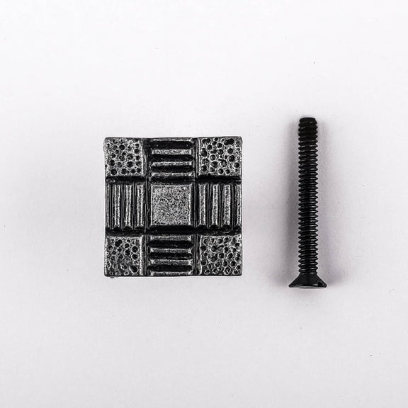 Renovator's Supply Silver Color Iron Square Kitchen Cabinet Knob Vintage Aztec Pewter Finish Dresser Kitchen Cabinet Knob