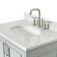 thumbnail image 3 of Ariel Stafford 30.5 In. Single Oval Sink Vanity With Carrara White Marble Countertop W/0.75" Edge In Grey, 3 of 10