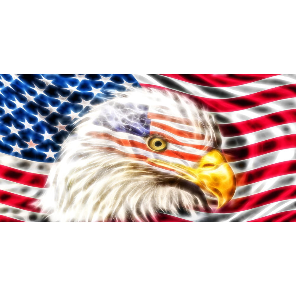 DESIGN ART Land of the Free" Canvas Wall Art 32 in. wide x 16 in. high