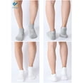 thumbnail image 6 of Deago 3 Pairs Men's Running Ankle Socks with Cushion Cotton Low Cut Athletic Sport Tab Socks (Gray), 6 of 9