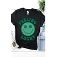thumbnail image 5 of Retro DISTRESSED Feeling Lucky Smiley Face Tee T-Shirt, 5 of 8