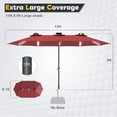 thumbnail image 5 of AECOJOY 15x9ft Double-Sided Patio Umbrella Outdoor Market Umbrella Large Umbrella Table Umbrellas with Crank Air Vents for Deck Pool Patio (1.9" Pole, Orange), 5 of 15
