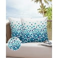 thumbnail image 6 of Pack of 2 Outdoor Pillow Covers, Farmhouse Aqua Dot Gradient Watercolor Waterproof Square Throw Pillowcase Cushion Decorative Pillow Covers for Couch Patio Tent, 18x18 in, 6 of 6