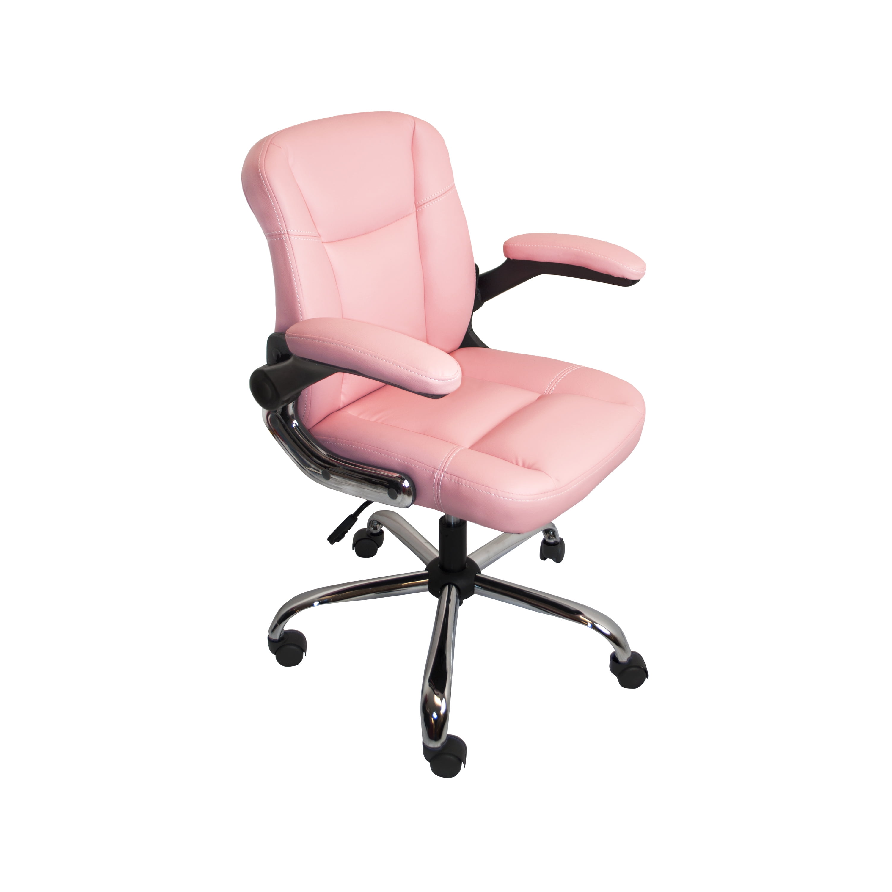 pink leather office chair