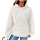 thumbnail image 2 of HongQid Womens Hoodies Casual Long Sleeve Drawstring Waffle Pullover Tops Loose Hooded Sweatshirt with Pocket, 2 of 4
