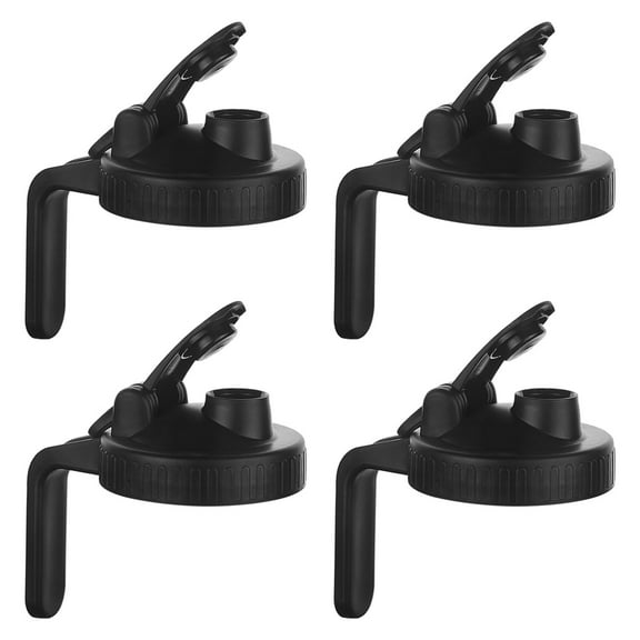 Wide Mouth Mason Jars Pour Spout Lids, Wide Mouth Mason Jars Pitcher Flip Cap Airtight Handle Lid, Leak Proof Seal Cover, Pack of 4