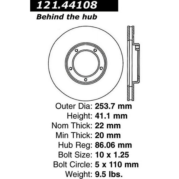 C-Tek Disc Brake Rotor 121.44108 Fits select: 1995-2004 TOYOTA TACOMA