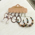 thumbnail image 2 of GKNET Boho Gypsy Earrings Tribal Ethnic Festival Tassel Hook Drop Dangle Delicate Jewelry Gift-3 pairs Heart circle Shell, 2 of 6