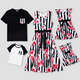 thumbnail image 1 of PatPat Conjuntos familiares de coincidencia. Vestidos sin mangas de poliéster con cinturón y estampa de grandes flores o camisetas de algodón de manga corta con bolsillo parche, 1 of 2