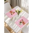 thumbnail image 5 of Merry Christmas Placemats Set of 6, Pink Winter Xmas Hat Deer Snowflake Placemats for Dining Table, Place Mats for Kitchen Tabletop, Waterproof Wipeable Dining Table Mats Set, 5 of 9