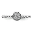 thumbnail image 5 of Sterling Silver Rhodium Plated White Diamond Stackable Ring, 5 of 6