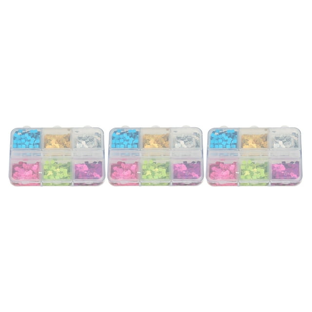 Lentejuelas cuadradas para uñas, 6 rejillas, mezcla de láser, coloridas, cuadradas, purpurina para decoración de uñas DIY