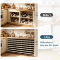 thumbnail image 3 of Black Striped Small Sink Skirt, Bathroom Vanity Cabinet Adhesive Curtain, Farmhouse Country Minimalist Tan Stripes Utility Under Sink Cover Decorative Kitchen Cabinet Curtains 10"x11", 3 of 8