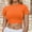 Orange, variant on Women's Casual Short Sleeve Crop T Shirt Round Neck Basic Solid Top For Spring Summer Everyday Wear Short Sleeve Sports Shirts Summer Women Shirts Long Sleeves Womens Long Sleeve Athletic Shirt Casual