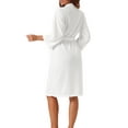 thumbnail image 3 of INSPIRE CHIC Women's Waffle Bathrobe Chenille Soft Kimono Spa & Bath Mid-Length Robes S White, 3 of 6