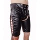 thumbnail image 2 of Lencería sexy europea y americana, pantalones cortos de cuero con entrepierna abierta y ajustados para hombres, pantalones de cuero artificial, 2 of 5